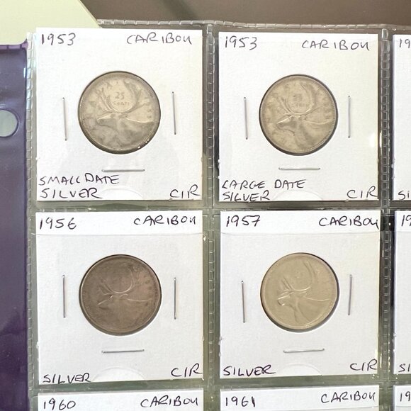 Canada 1953 To 1968 Silver 25 Cent Quarters! - Picture 3 of 12